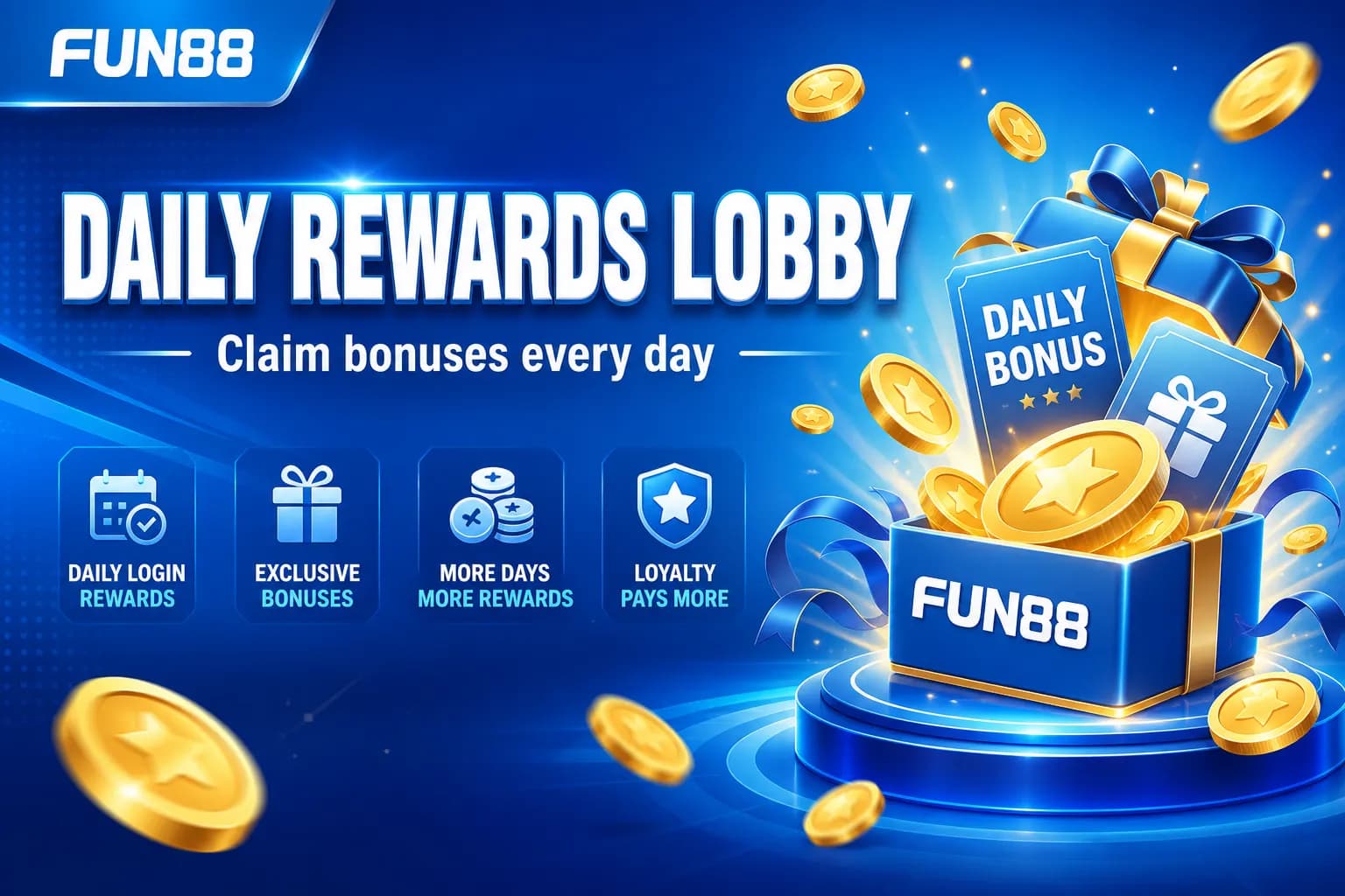 Daily Rewards Lobby — Claim bonuses every day