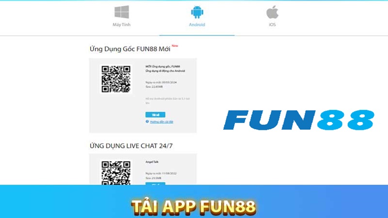 Tải ứng dụng Fun88 trên di động cho IOS và Android